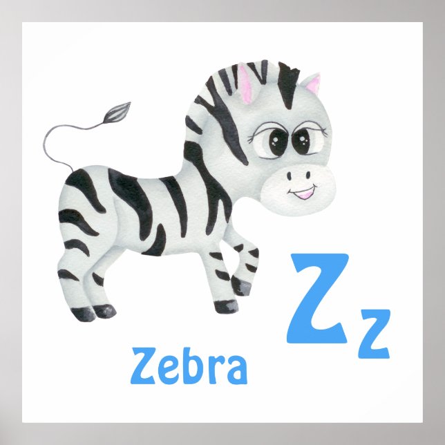 Zebra personalize ABC: Letter Z - Add Your Name Poster (Front)