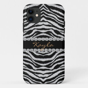 ZEBRA PERSONLIZED BLING  I phone 5 CASE
