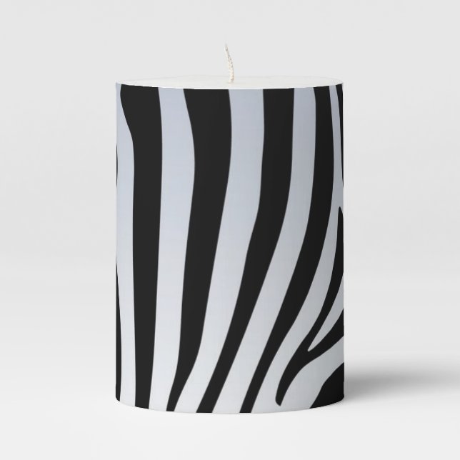 Zebra Pillar Candle (Front)