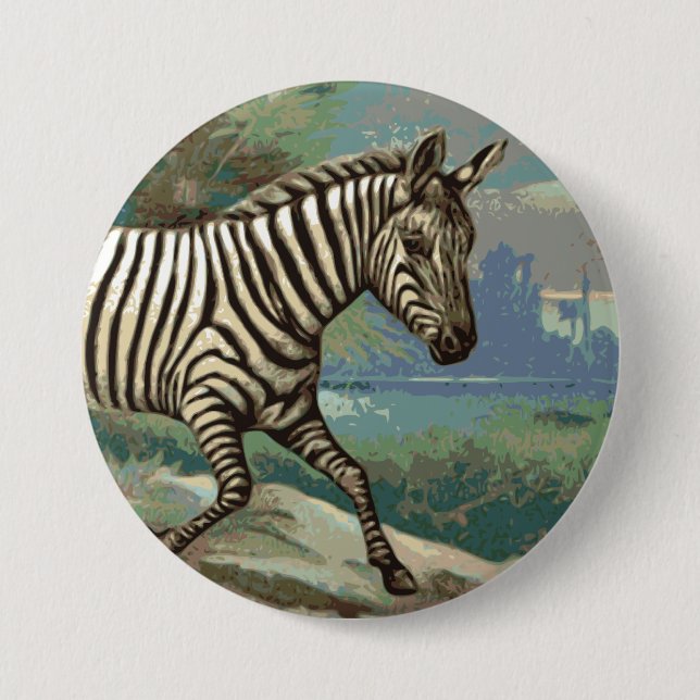 Zebra Pinback Button (Front)