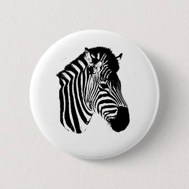 Zebra Pinback Button (Front)