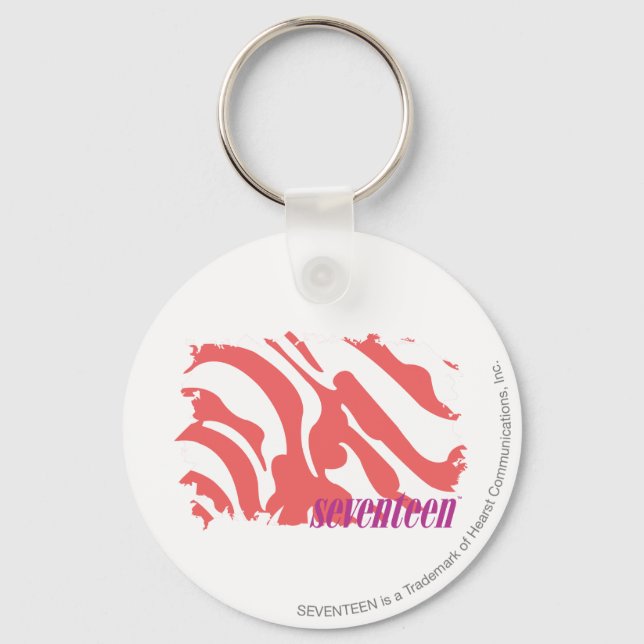 Zebra Pink 4 Keychain (Front)