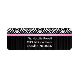 Zebra Pink Accent Return Label