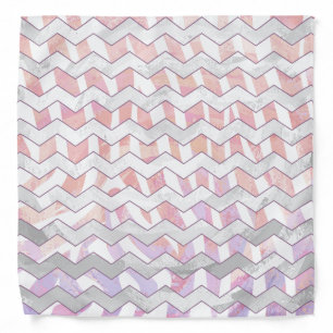 Zebra Pink and White Chevron Bandana