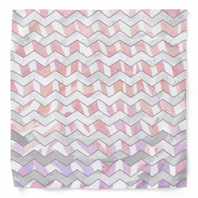 Zebra Pink and White Chevron Bandana (Front)