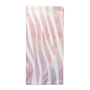 Zebra Pink and White Print Cloth Napkin