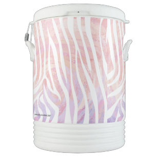 Zebra Pink and White Print Cooler
