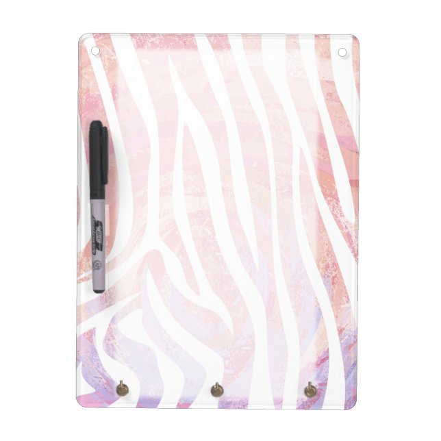 Zebra Pink and White Print Dry-Erase Board (Front)