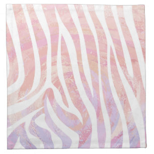 Zebra Pink and White Print Napkin