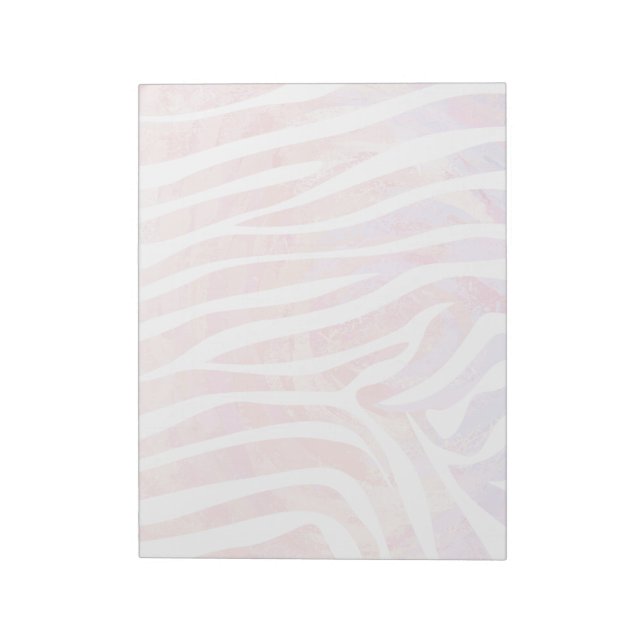 Zebra Pink and White Print Notepad (Rotated)