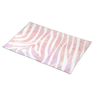 Zebra Pink and White Print Placemat