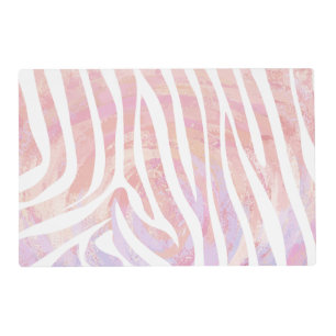 Zebra Pink and White Print Placemat