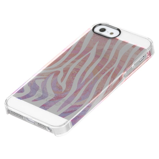 Zebra Pink and White Print Uncommon iPhone Case (Bottom)