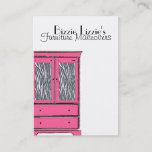 Zebra Pink Armoire Business Card at Zazzle