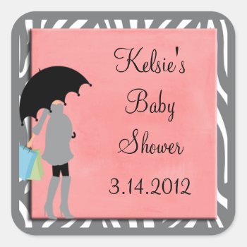Zebra & Pink Baby Shower : Stickers by luckygirl12776 at Zazzle