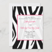 Zebra & Pink Class of 2012 Graduation Photo Invite (Back)