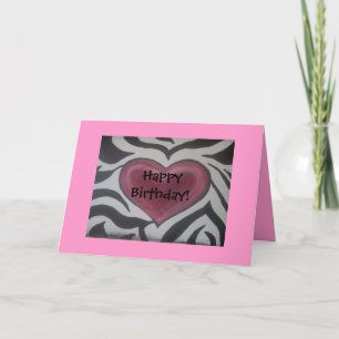 Zebra & Pink Happy Birthday card! Card