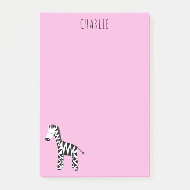 Zebra pink post-it notes (Front)
