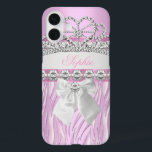 Zebra Pink Princess Tiara Diamond Girly iPhone 16 Plus Case<br><div class="desc">Elegant Classy iPad Zebra Pink Princess Tiara Diamond Jewel Girly Teen Case PLEASE NOTE all images are NOT Diamonds Jewels or real Bows!!</div>