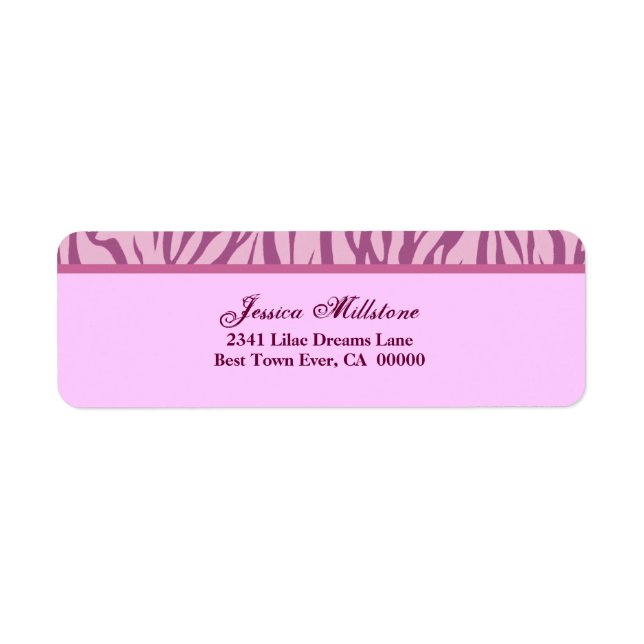 Zebra Pink Stripe Label (Front)