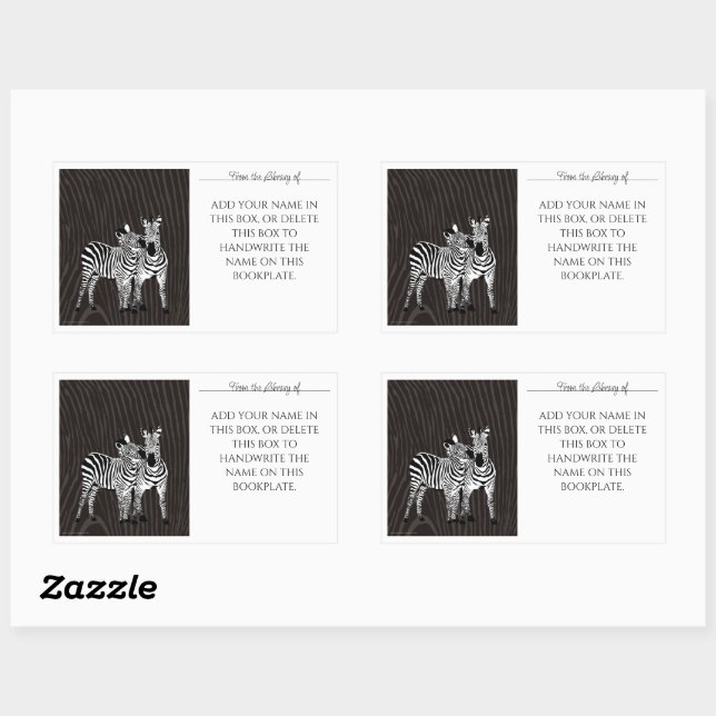 Zebra Play Bookplate (Sheet)