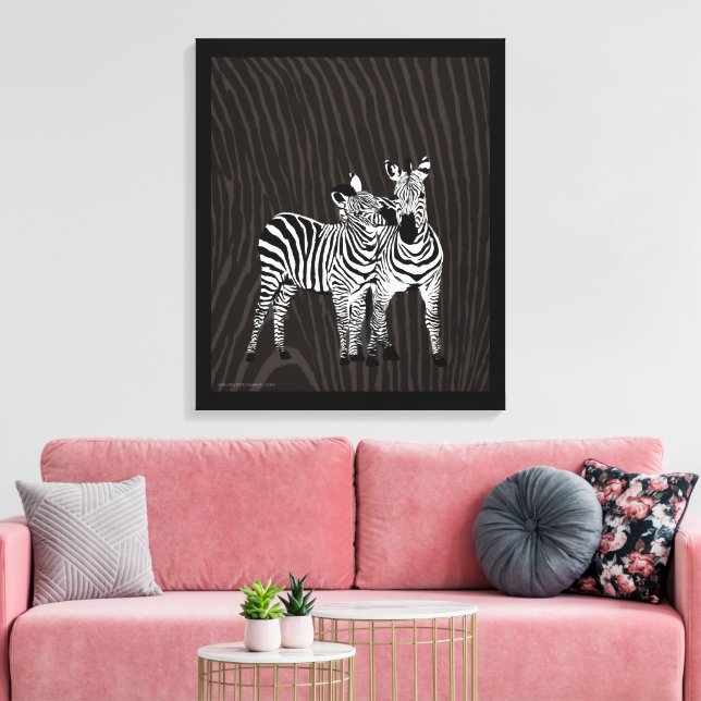 Zebra Play Canvas Print (Insitu(LivingRoom))