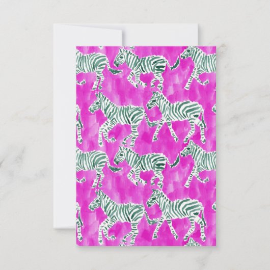ZEBRA PLAY Chic Safari Watercolor Note Flat Card (Front)
