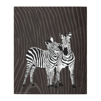 Zebra Play Metal Print