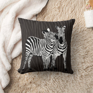 Zebra Play Throw Pillow
