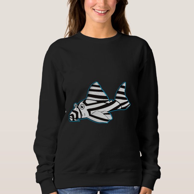 Zebra Pleco Fish Sweatshirt (Front)