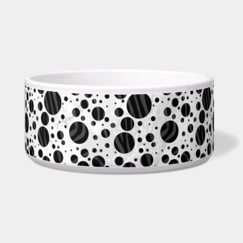 Zebra Polka Dot Black and Gray Print Bowl