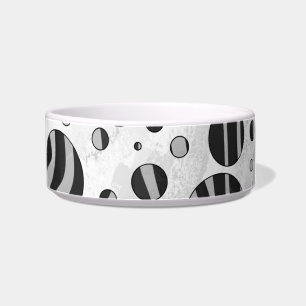 Zebra Polka Dot Black and Light Gray Bowl