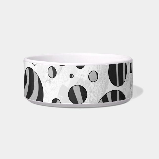 Zebra Polka Dot Black and Light Gray Bowl (Right)