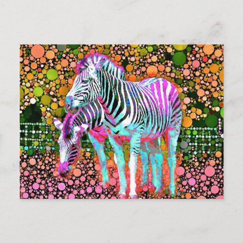 Zebra Pop Art Postcard