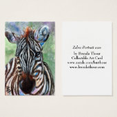 Zebra Portrait ACEO ArtCard (Front & Back)