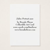 Zebra Portrait ACEO ArtCard (Back)