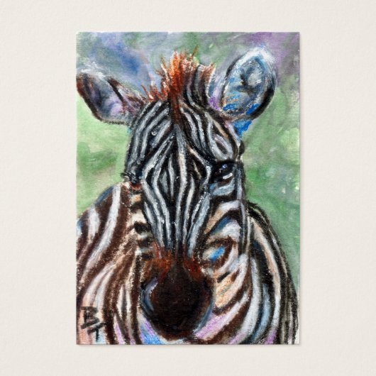 Zebra Portrait ACEO ArtCard (Front)