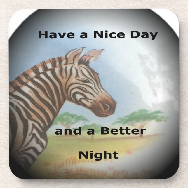 Zebra Portrait, Amboseli: he Spirit of the Savanna Drink Coaster (Front)