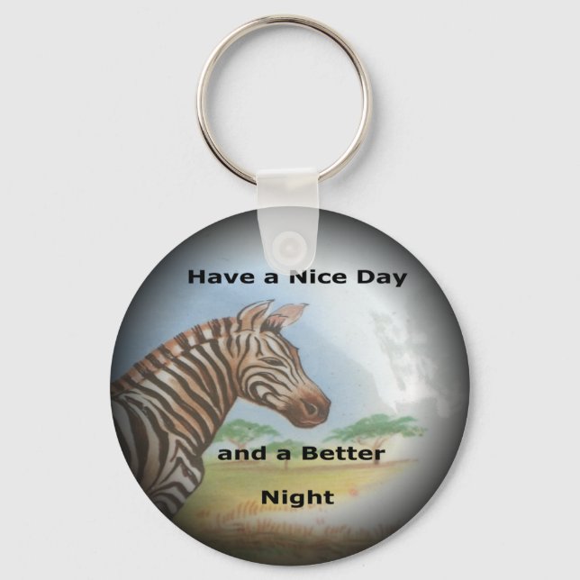 Zebra Portrait, Amboseli: he Spirit of the Savanna Keychain (Front)