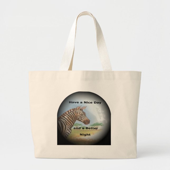 Zebra Portrait, Amboseli: he Spirit of the Savanna Large Tote Bag (Front)