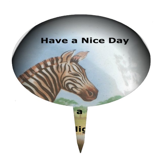Zebra Portrait, Amboseli: The Spirit of the Savann Cake Topper (Front)
