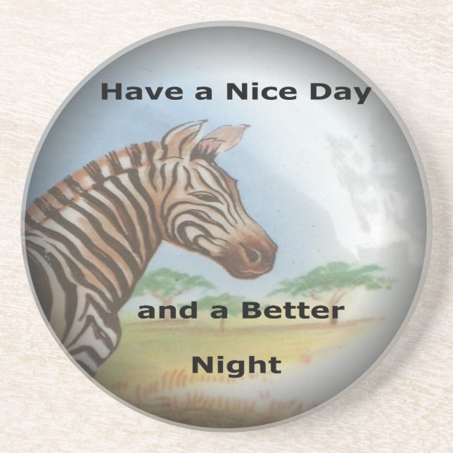 Zebra Portrait, Amboseli: The Spirit of the Savann Drink Coaster (Front)