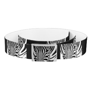 Zebra portrait black and white belt