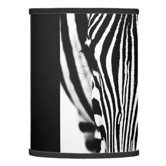 Zebra portrait black and white lamp shade (Left)