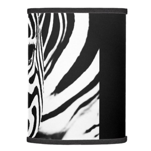 Zebra portrait black and white lamp shade (Right)