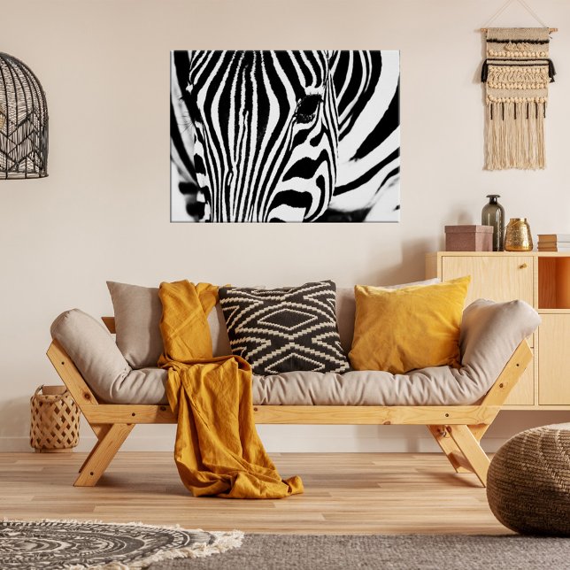 Zebra portrait black and white photo metal print (Creator Uploaded)