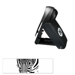 Zebra portrait black and white pocket stamp