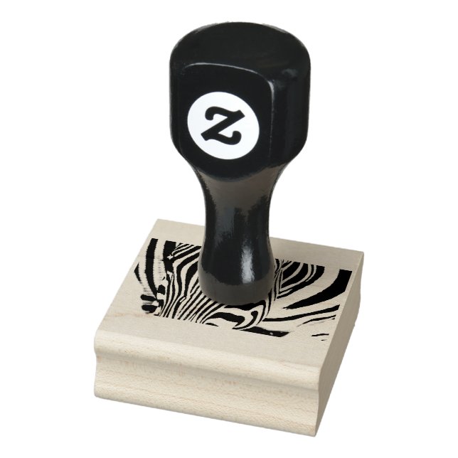 Zebra portrait black and white rubber stamp (Stamp)