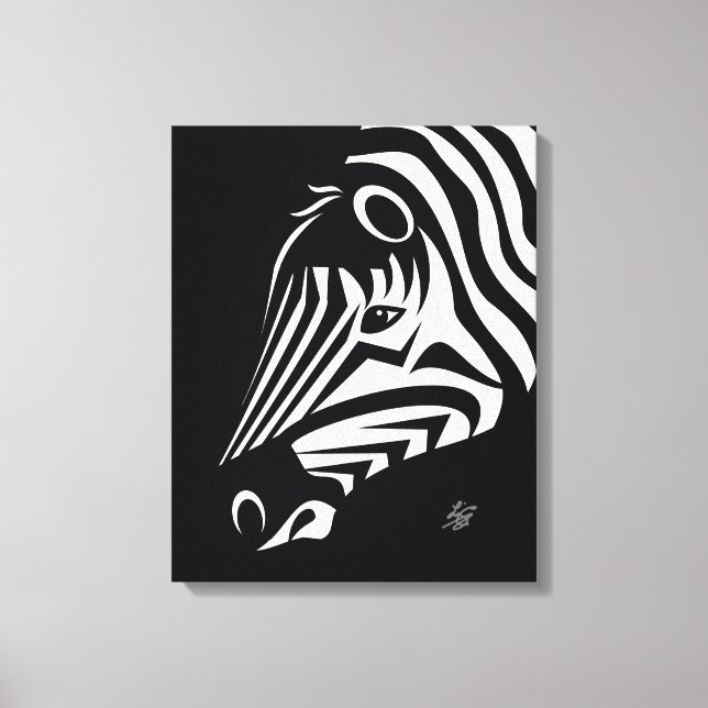 Zebra Portrait Canvas Print (Front)