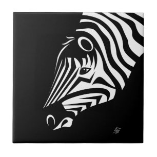Zebra Portrait Ceramic Tile